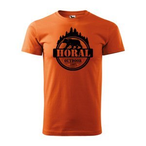 Tričko s potiskem Horal - oranžové S