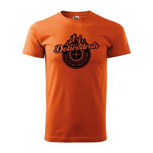 Tričko s potiskem Dobrodruh - oranžové L