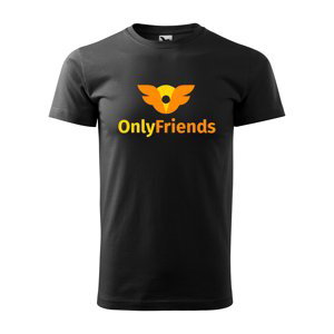 Tričko s potiskem Only Friends - černé 4XL