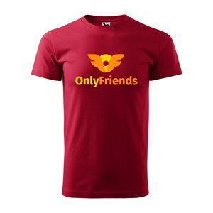 Tričko s potiskem Only Friends - červené 2XL