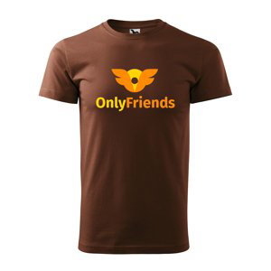 Tričko s potiskem Only Friends - hnědé 5XL
