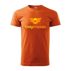 Tričko s potiskem Only Friends - oranžové 5XL