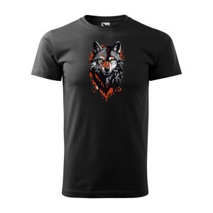 Tričko s potiskem Wolf paint 1 - černé XL