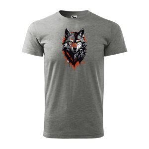 Tričko s potiskem Wolf paint 1 - šedé L