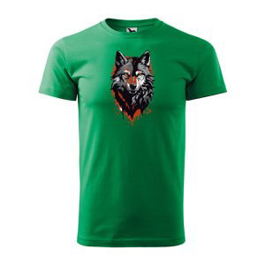 Tričko s potiskem Wolf paint 1 - zelené 2XL