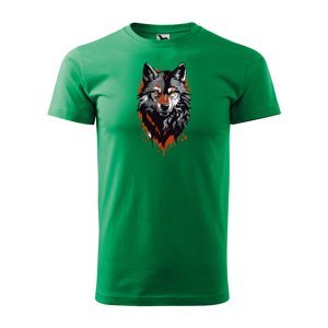 Tričko s potiskem Wolf paint 1 - zelené 4XL