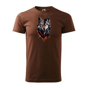 Tričko s potiskem Wolf paint 1 - hnědé 4XL
