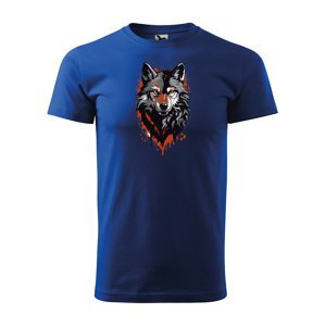 Tričko s potiskem Wolf paint 1 - modré M