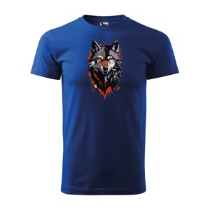 Tričko s potiskem Wolf paint 1 - modré 2XL