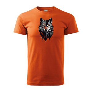 Tričko s potiskem Wolf paint 1 - oranžové L