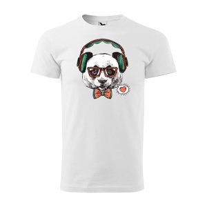 Tričko s potiskem Panda - bílé 2XL