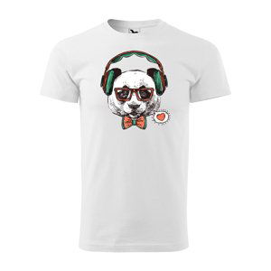 Tričko s potiskem Panda - bílé 5XL