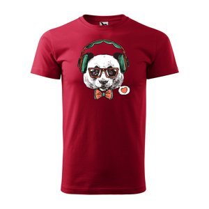 Tričko s potiskem Panda - červené S