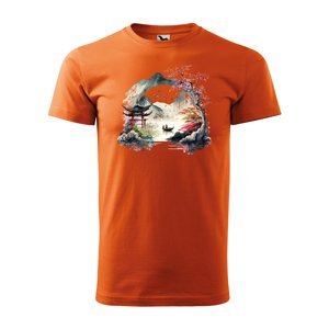 Tričko s potiskem Japan - oranžové 3XL