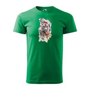 Tričko s potiskem Tiger Paint 2 - zelené XL