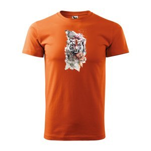 Tričko s potiskem Tiger Paint 2 - oranžové L