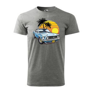 Tričko s potiskem Car Sunshine - šedé 4XL