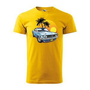 Tričko s potiskem Car Sunshine - žluté XL