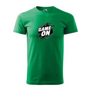 Tričko s potiskem Game On - zelené 5XL