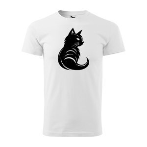 Tričko s potiskem Kočka - bílé 4XL