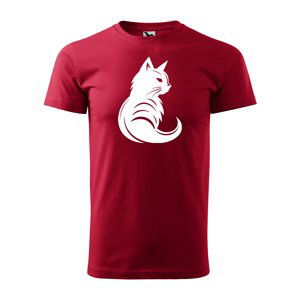Tričko s potiskem Kočka - červené L