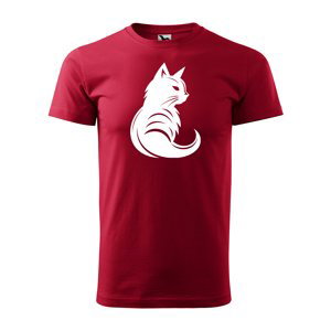 Tričko s potiskem Kočka - červené 3XL