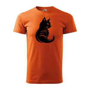 Tričko s potiskem Kočka - oranžové 5XL