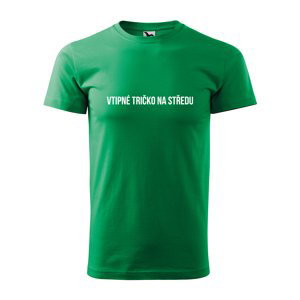Tričko s potiskem Vtipné tričko na středu - zelené 2XL