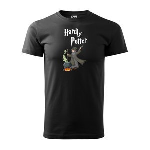 Tričko s potiskem Hardly Potter - černé 4XL