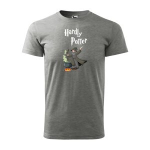 Tričko s potiskem Hardly Potter - šedé M