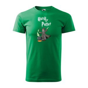 Tričko s potiskem Hardly Potter - zelené XL
