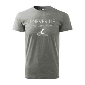 Tričko s potiskem I never lie - šedé 3XL