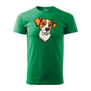 Tričko s potiskem Jack Russel - zelené 4XL
