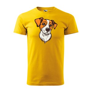 Tričko s potiskem Jack Russel - žluté 2XL