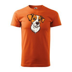 Tričko s potiskem Jack Russel - oranžové 4XL