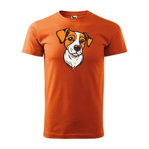 Tričko s potiskem Jack Russel - oranžové 5XL