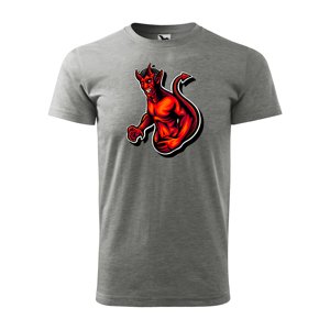 Tričko s potiskem Devil - šedé 2XL