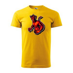Tričko s potiskem Devil - žluté M
