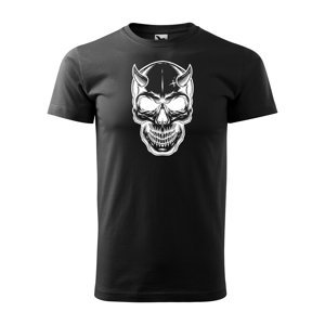Tričko s potiskem Skull 1 - černé 4XL