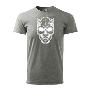 Tričko s potiskem Skull 1 - šedé 2XL