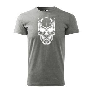 Tričko s potiskem Skull 1 - šedé 3XL