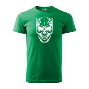 Tričko s potiskem Skull 1 - zelené 3XL