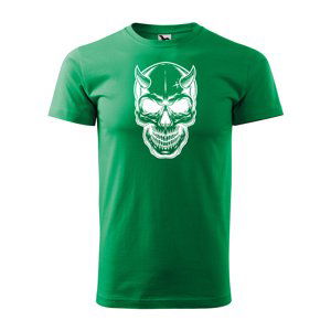 Tričko s potiskem Skull 1 - zelené 5XL
