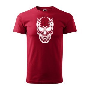 Tričko s potiskem Skull 1 - červené XL