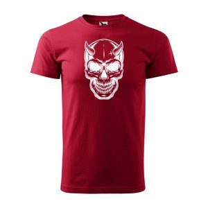 Tričko s potiskem Skull 1 - červené 2XL