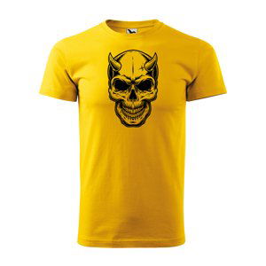 Tričko s potiskem Skull 1 - žluté 3XL