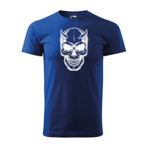 Tričko s potiskem Skull 1 - modré 2XL