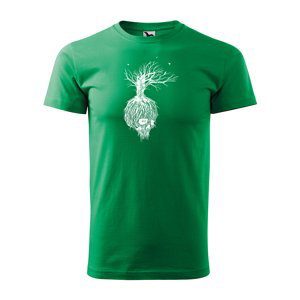 Tričko s potiskem Skull 2 - zelené 2XL