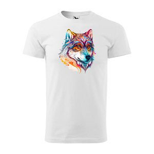 Tričko s potiskem Wolf paint 2 - bílé XL