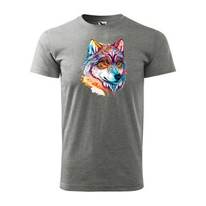 Tričko s potiskem Wolf paint 2 - šedé 5XL